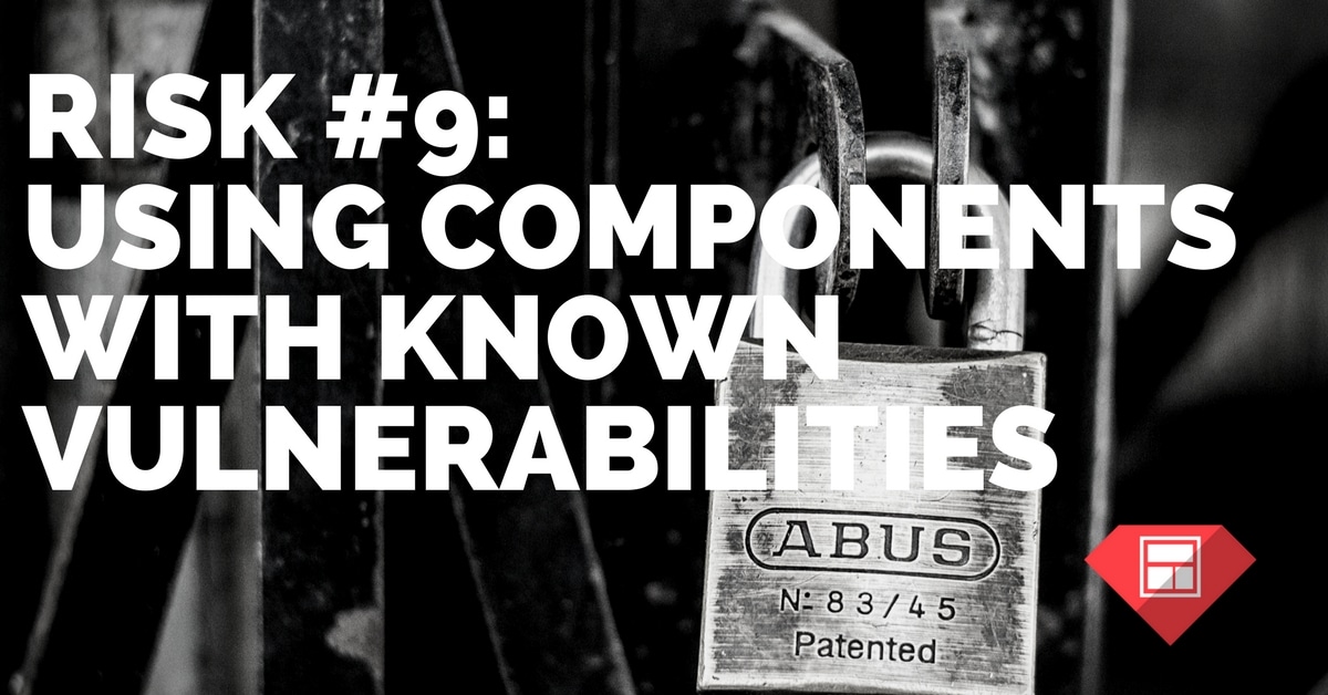 Risk #9: Using components with known vulnerabilities
