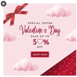 Valentine's Day email popup example
